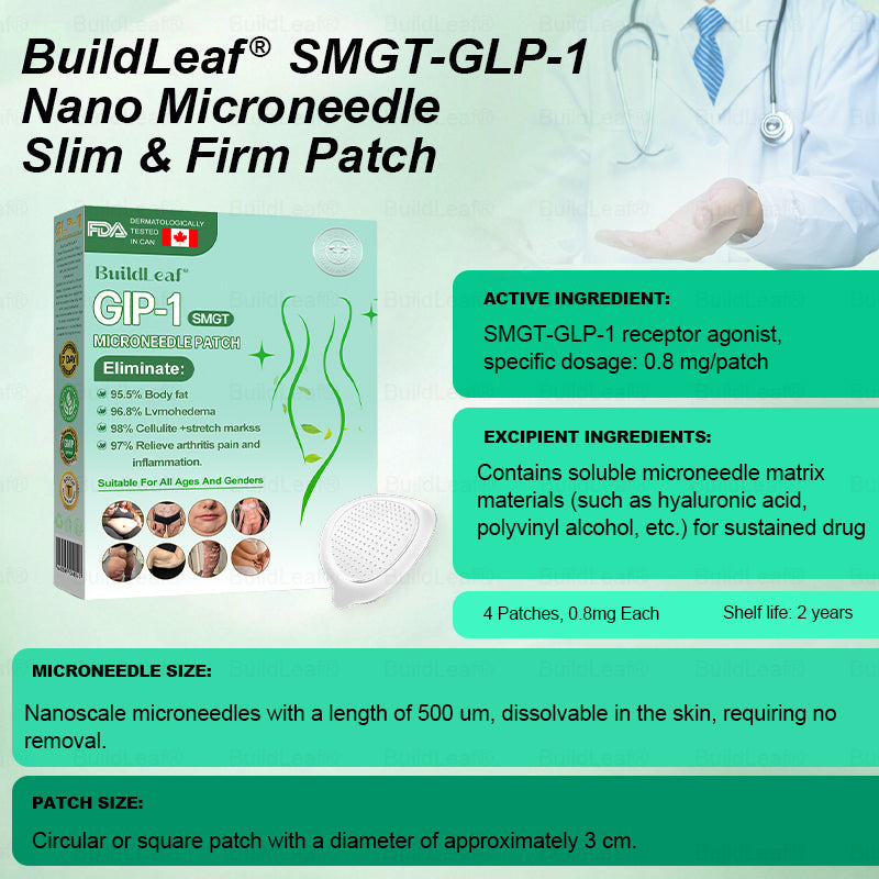 Official Store🏥🏥 | BuildLeaf® GLP-1 Nano-Microneedle Patch with Collagen & Matrixyl 3000 丨Obesity,Cardiovascular Diseas, Diabetes, Sleep Apnea, Joint Problems and More