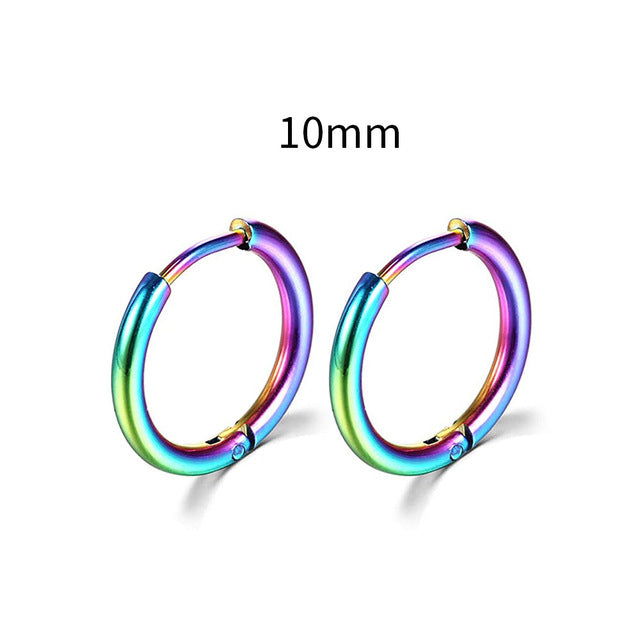 2022 New Simple Stainless Steel Gold Small Hoop Earrings for Women Men Cartilage Ear Piercing Jewelry Pendientes Hombre Mujer